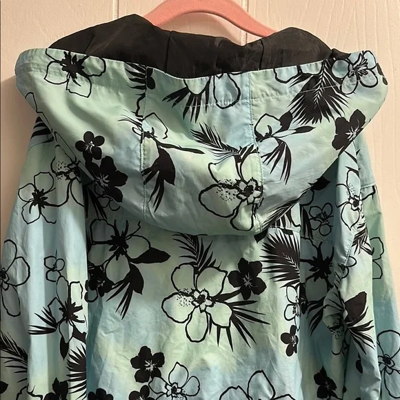 Justice Blue and Black Hooded Raincoat with Elastic Waist - Picture 9 of 10